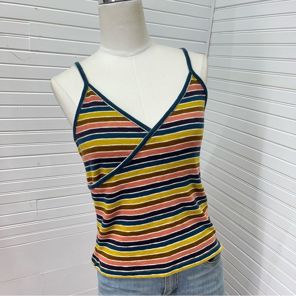 Madewell Striped Spaghetti Strap Wrap Cami